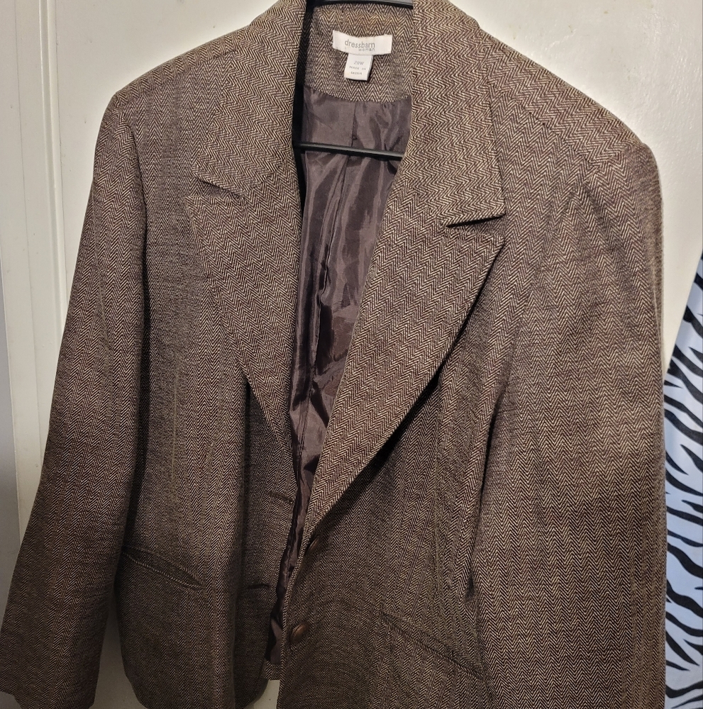 Brown Herringbone Blazer 20W